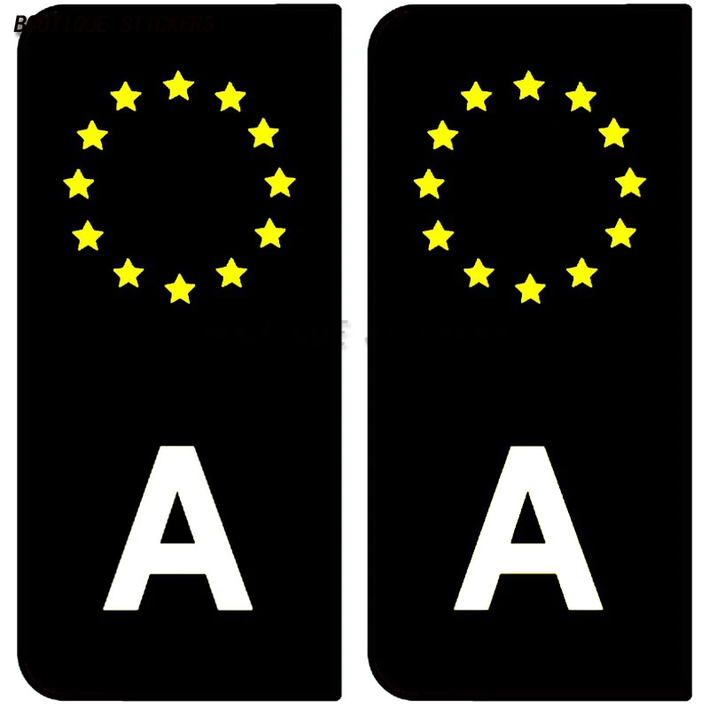 Фото 2 шт., наклейки на номерной знак со звездным кольцом ЕС A, B, E, автомобиль, грузовик, автофургон, внедорожник, стены, водонепроницаемые наклейки из ПВХ №3