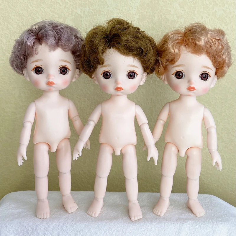 

New 16cm Bjd Doll 8 Points Male Body Ob11 Naked Baby 13 Joint Movable Girl Modified Toy Children's Birthday Gift To Send Shoes