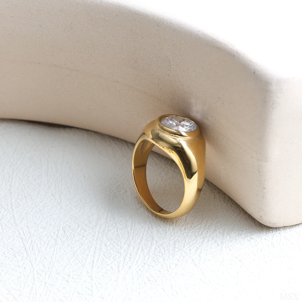 ZMfashion высококачественное кольцо из нержавеющей стали женское инкрустированное