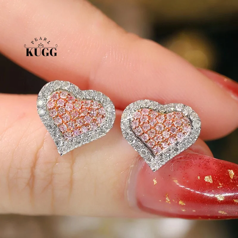 Женские серьги-гвоздики из белого золота с бриллиантами 18 К