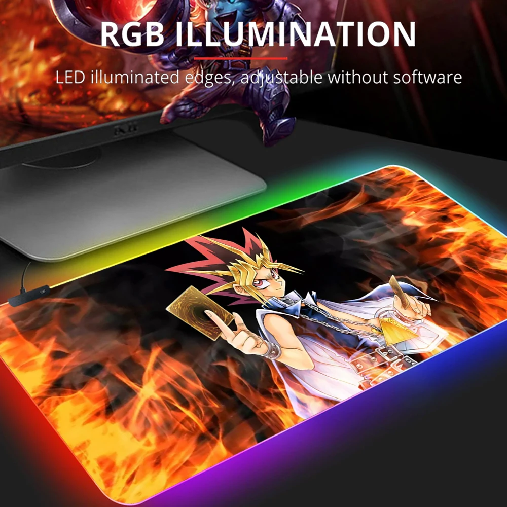 

YuGiOh Dragonmaid Deck TCG Mat Trading Card Game Mat CCG Playmat Anti-slip Rubber RGB Mouse Pad Desk Play Mat 90x40cm