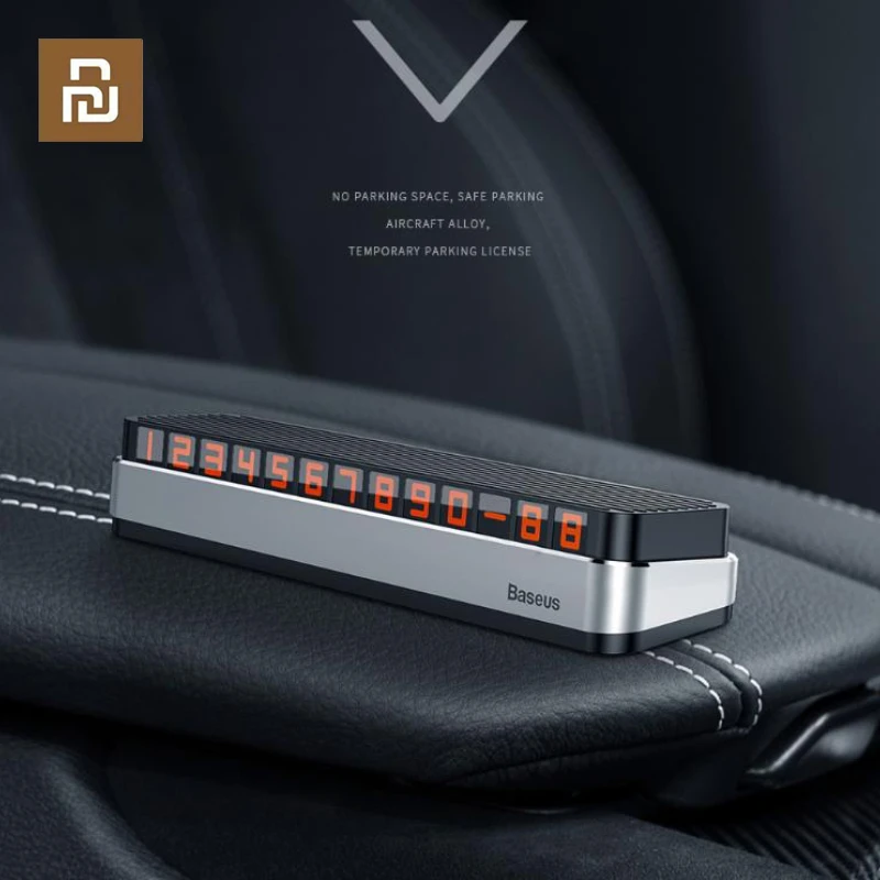 

Youpin Baseus Car Phone Number Temporary Parking Card Hidden Luminous Auto Accessories Plates Car Park Stop Multiple Characters