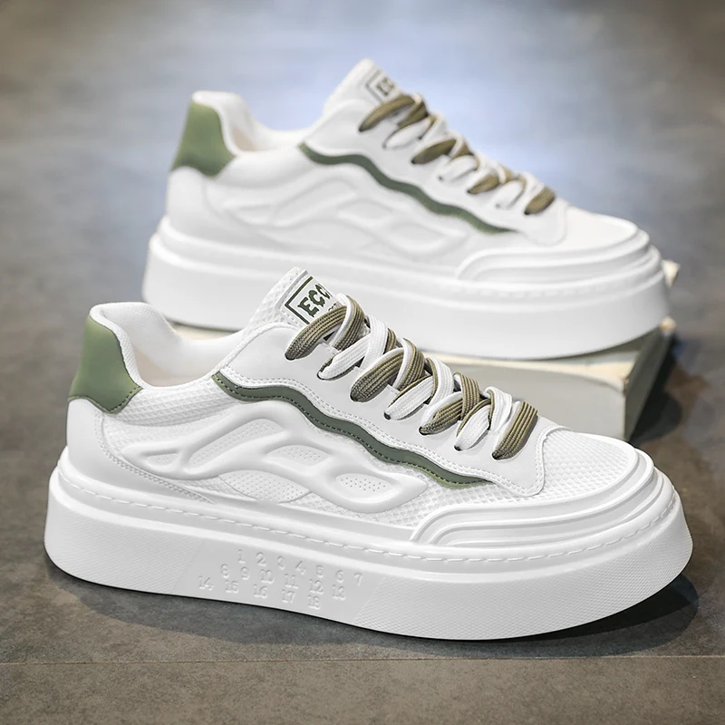 Мужские Популярные Повседневные Кроссовки Дышащая Обувь Из Искусственной Кожи