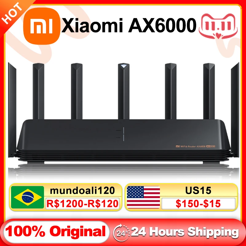 

Xiaomi AX6000 AIoT роутер 512 Мб/с WiFi6 5 ГГц VPN Мб Процессор Qualcomm сетчатый ретранслятор внешний сигнальный сетевой усилитель умный дом
