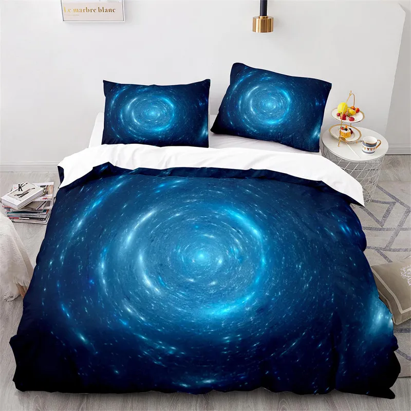 

Natural Scenery Bedding Set Starry Sky Galaxy Duvet Cover Microfiber Aurora Comforter Cover King Size For Kids Adult Room Decor