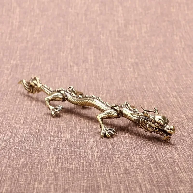 

Медная латунная Изысканная металлическая поделка домашнее украшение китайская латунная Резная Статуя Дракона Скульптура дракона