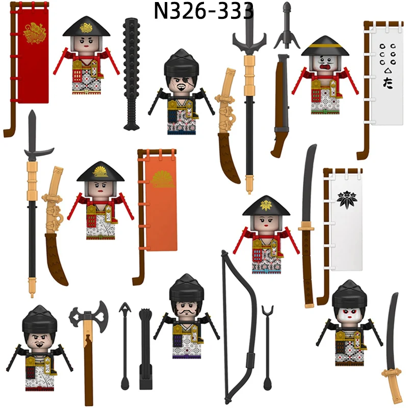 Средневековый японский самурай Kyuzo Gion Heiwachi Satsuki Masashige Apenanka Shimizu Aoi Model Blocks MOC Bricks Set