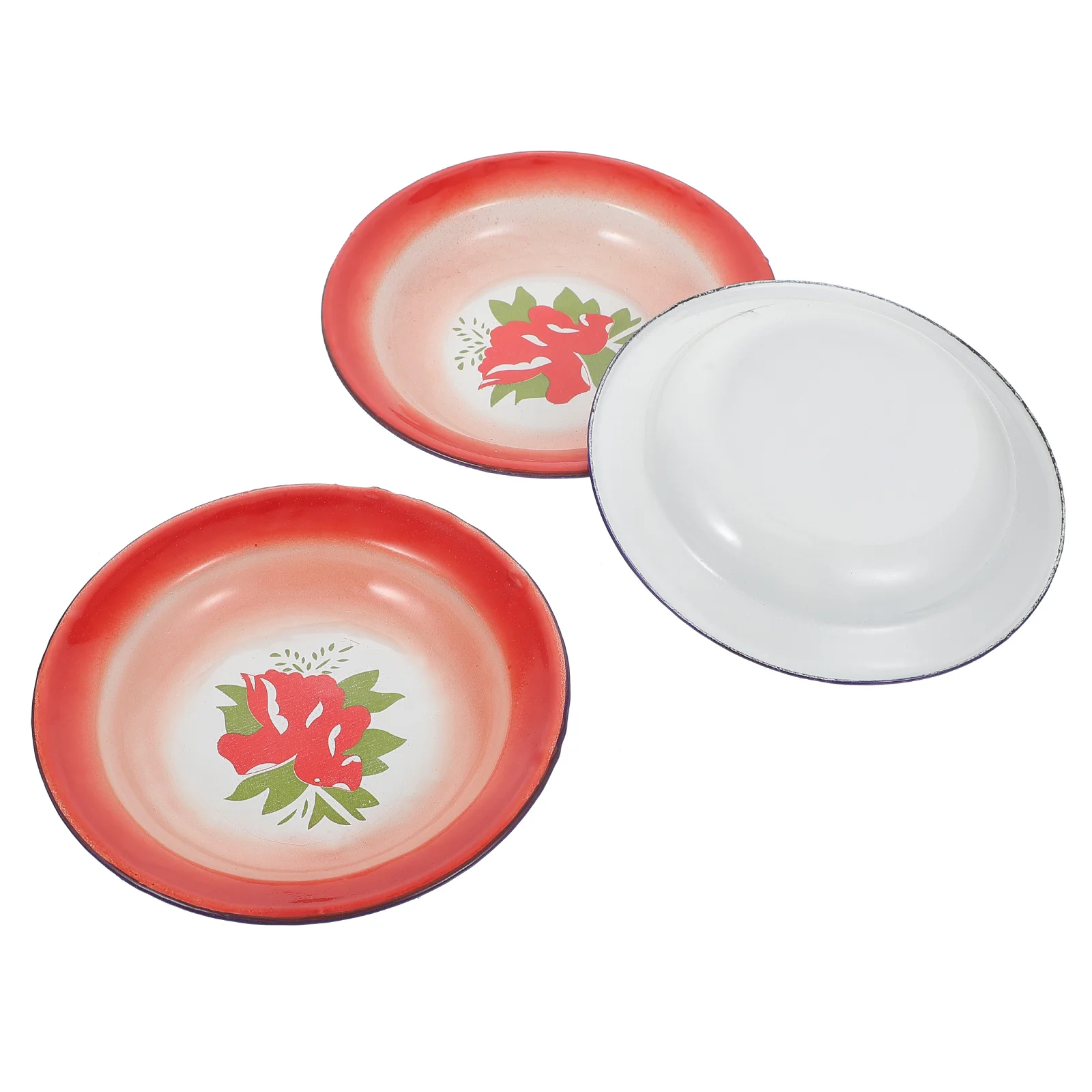 

Plate Serving Dishbowl Enamel Platter Tray Dinner Chinese Snack Salad Bowls Fruit Vintage Dishes Dinnerware Pasta Plates Steamed