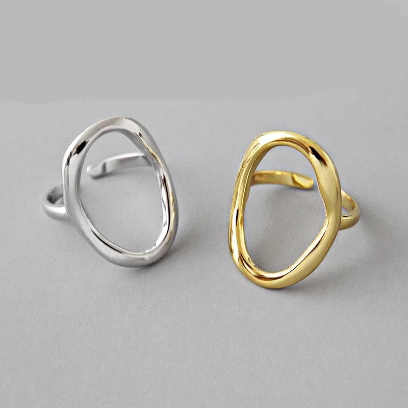 

2023 NEW Best-selling Silver Irregular Hollow Zircon ring for female couples fashion simple geometric party girl jewelry gift