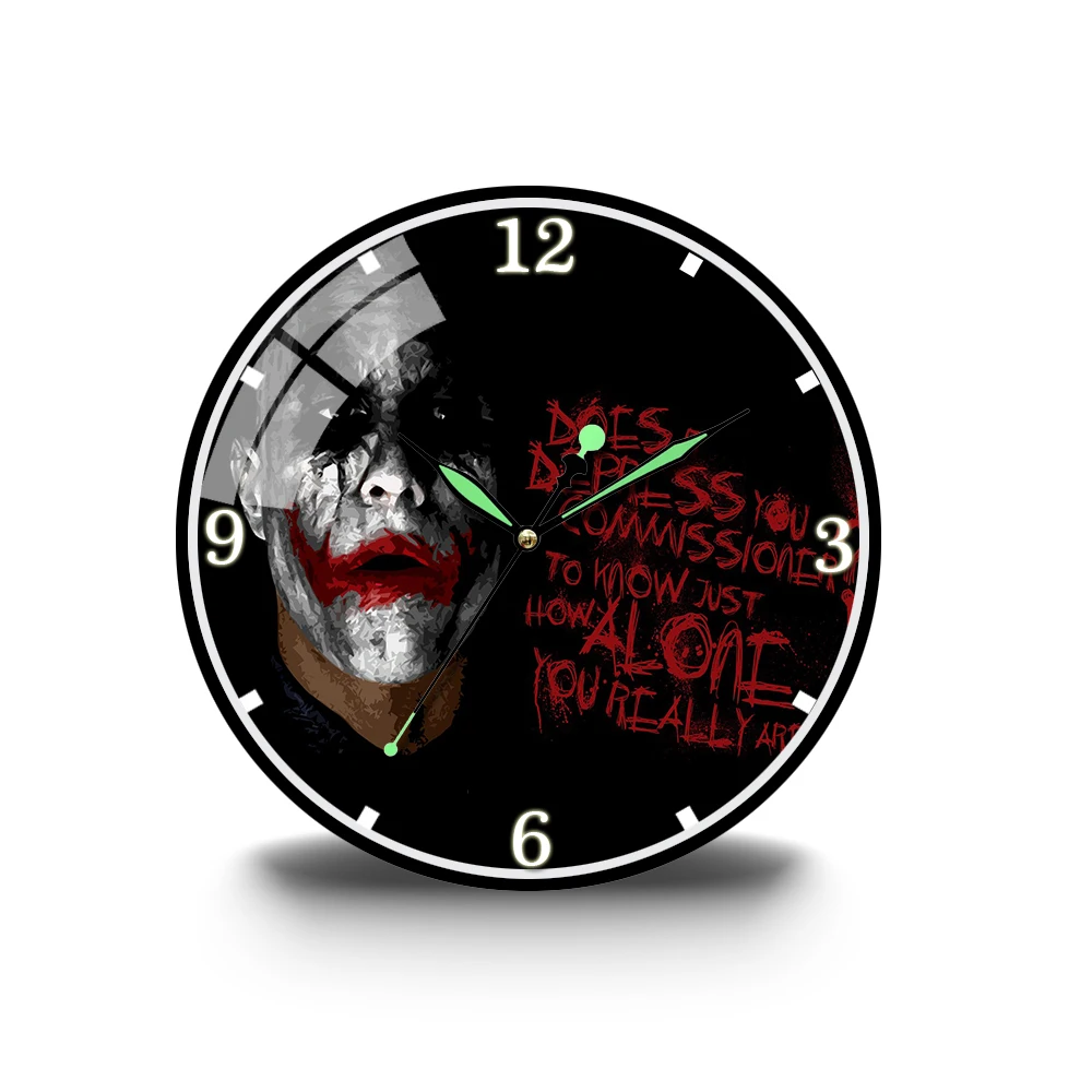 

Ins Hot Style Joker Clown Player Round Acrylic Wall Watch Modern Design Silent Movement Wall Clock Large Size Home Decoration