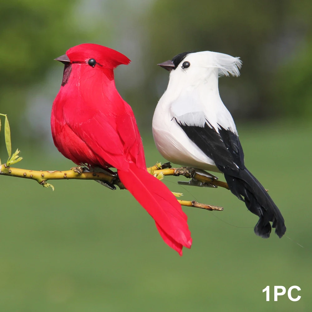 

Artificial Bird Foam Feather Home Garden Gift Animal Realistic Clip On DIY Craft Wedding Decor Cute Art Figurine Ornament