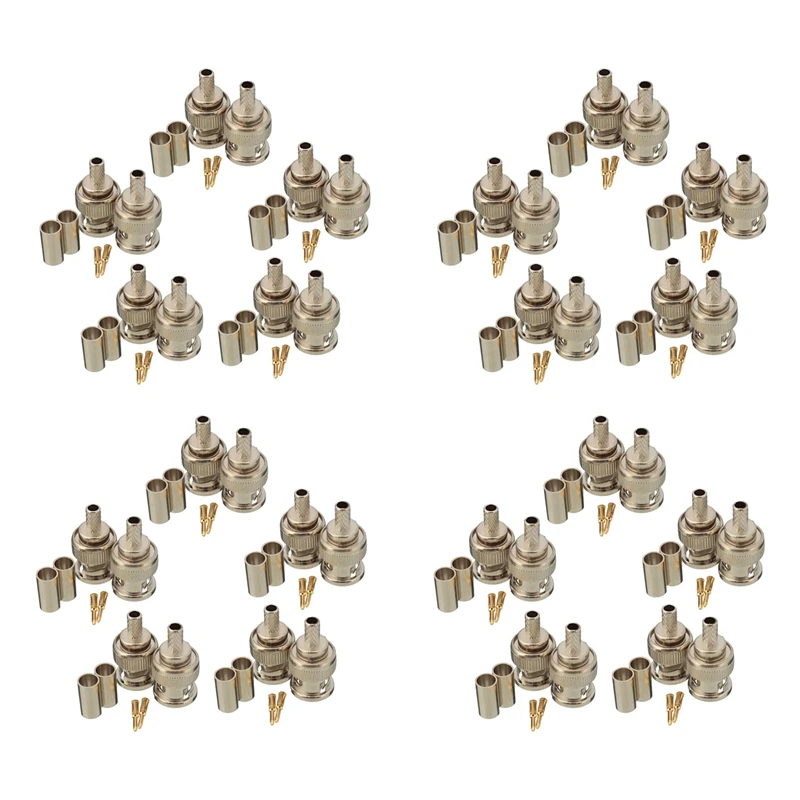 

40 комплектов, обжимные разъемы BNC Male RG58