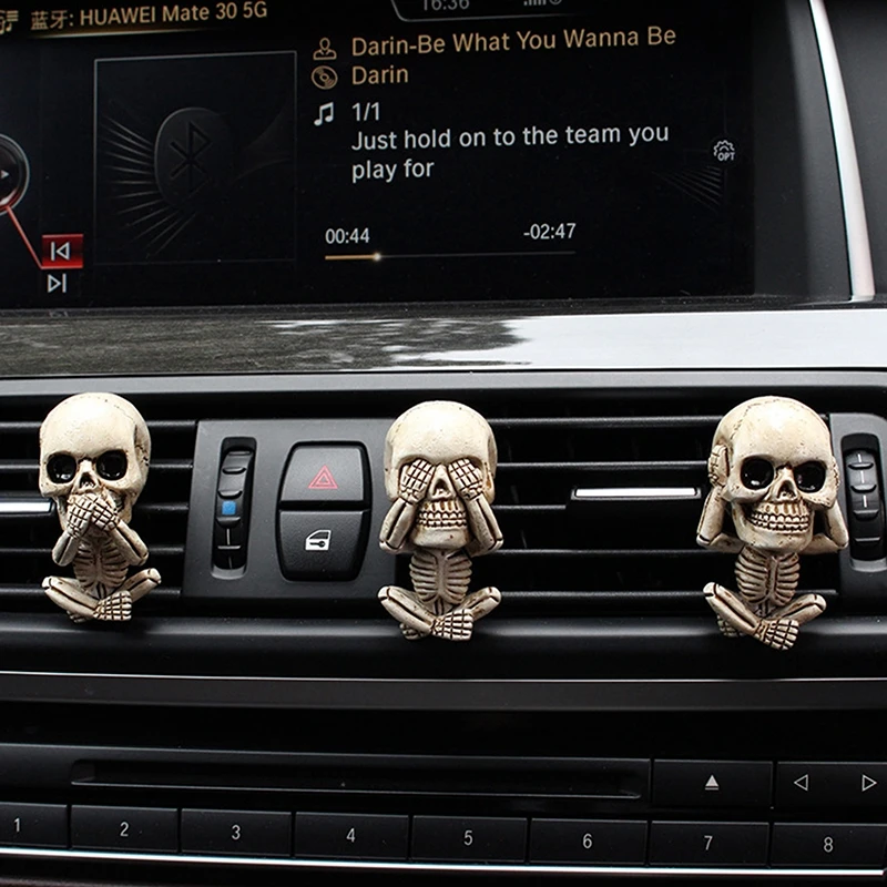 

3pcs Car Perfume Air Freshener Resin Skull Auto Interior Decoration Accessories Car Air Conditioning Air Outlet Fragrance Clip