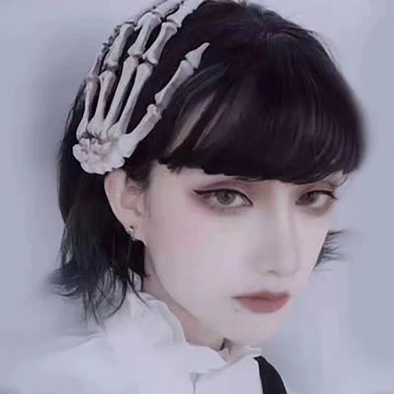 

Зажим для волос в стиле панк с большим черепом, розой и цветами