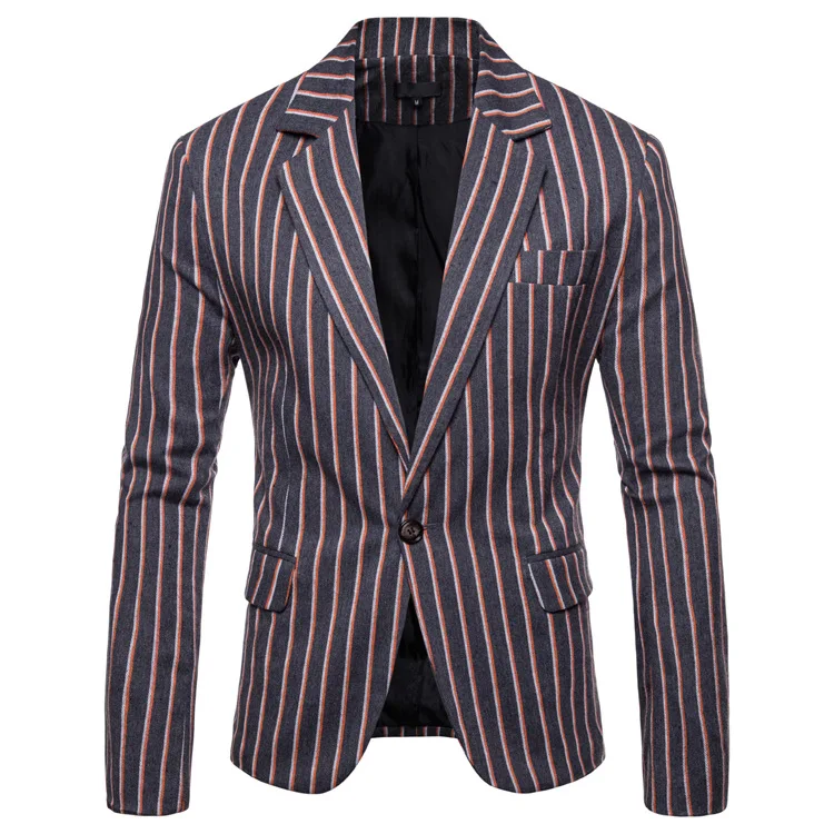 

Men's New Striped Casual Suit Fashion Men's Slim-Fit Suit Jacket Wholesale