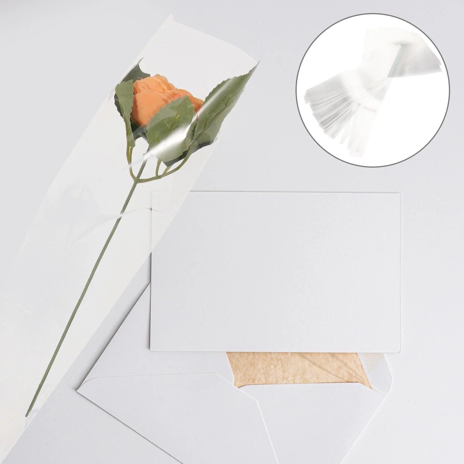 100 шт. Цветочный подарочный пакет Прозрачные пакеты Магазин Упаковка Цветочная