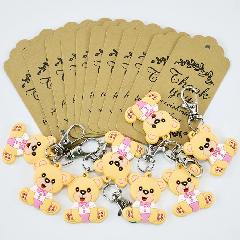 10 комплектов брелок для ключей в виде мини-медведя