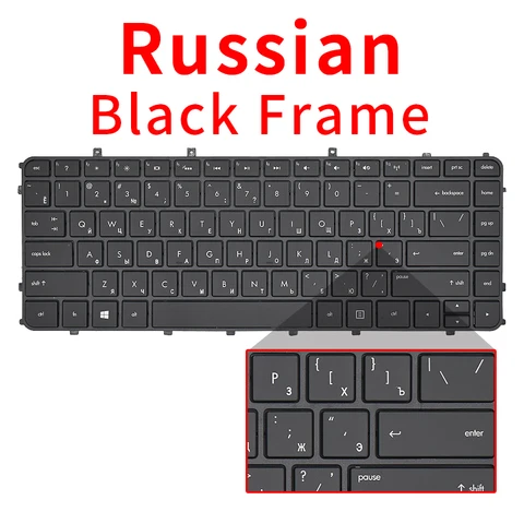 US/RU Новая русская клавиатура для ноутбука HP Envy 4 4-1000 envy6 6-1000 1015 1214TX ENVY4-1200 RU, Черная