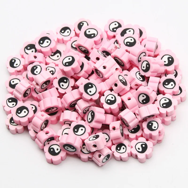 

Бусины из полимерной глины в виде розового цветка, 20/50/100 шт.