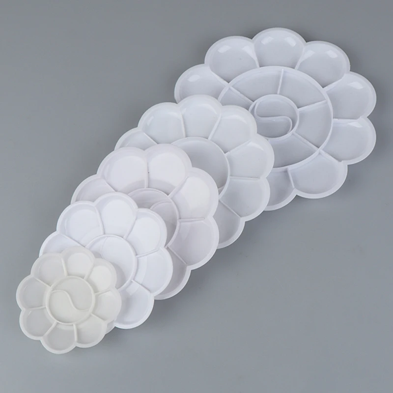 

5 Size Palette Art Alternatives Paint Plastic Palette Supply White Watercolor Palette Pigment Tray Painting Supplies