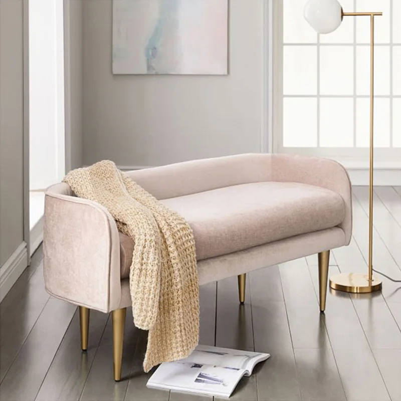 

Nordic Simple Modern Bedroom Bed End Stool Cloakroom Shoes Changing Bench Clothing Store Light Luxury Hallway Stool Bed Bed