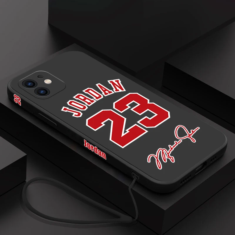 

Famous Basketball Player Phone Case For iPhone 14 13 12 11 Pro Max Mini X XR XS SE20 8 7 23 Plus Silicone Cases with Hand Strap