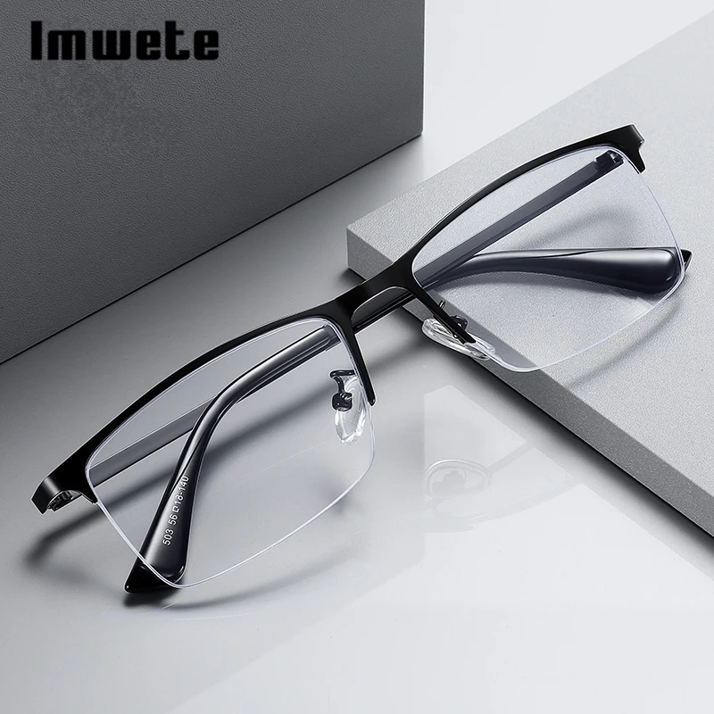 

Imwete Blue Light Blocking Glasses Frame Men Vintage Computer Business Eyeglasses for Men Retro Spectacles Frame Optical Luxury