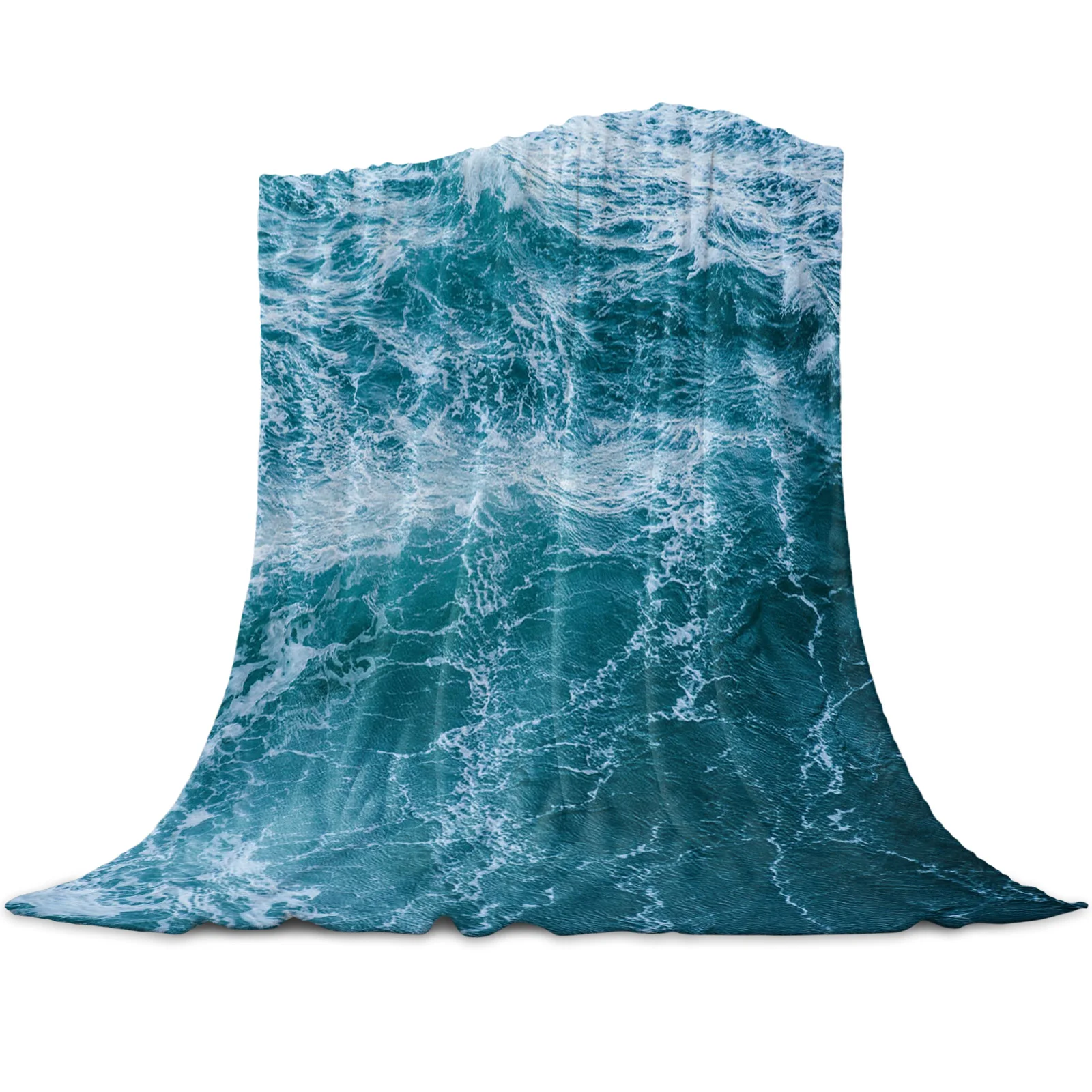 

Sea Wave Landscape Blanket Mat Coral Fleece Throw for Bed Home Bedroom Sheet Kids Aldult Flannel Blankets