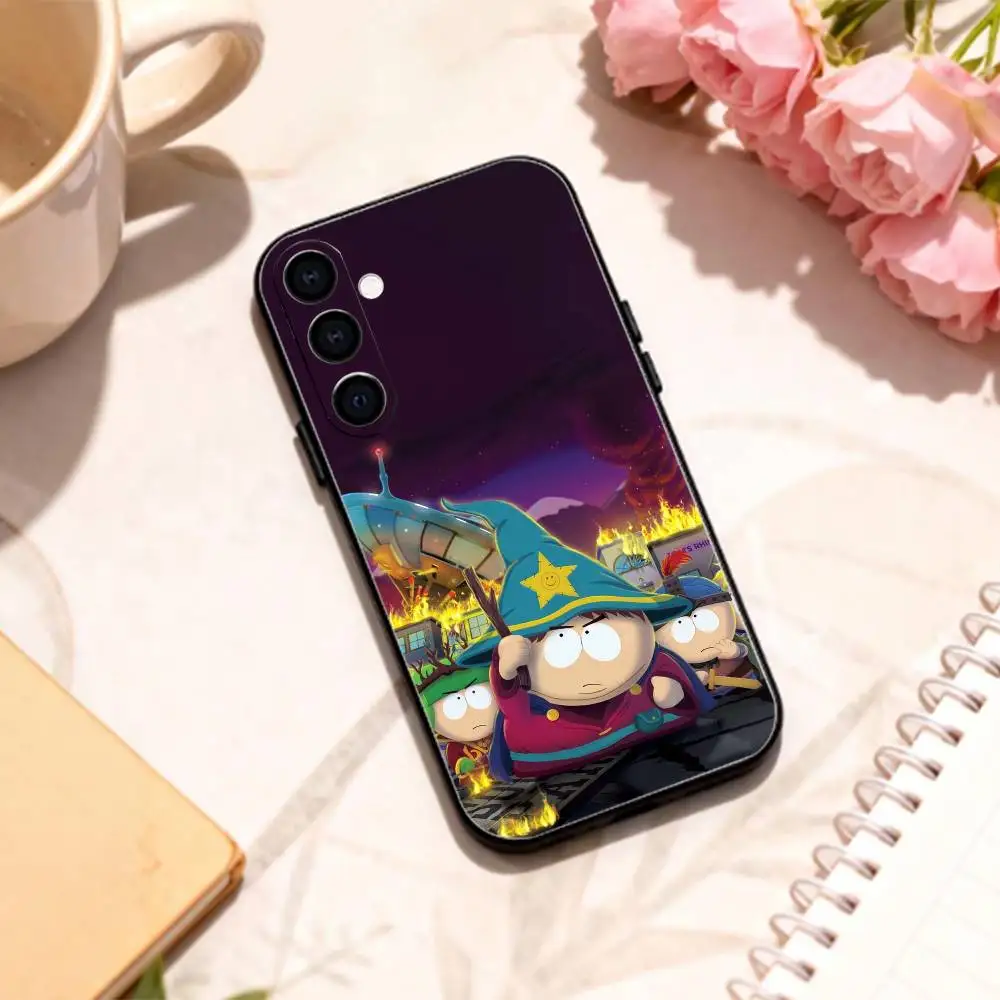 Фото Чехол для телефона с милым рисунком S-South P-Park для Samsung Galaxy A73, A72, A71, A70, A53, A52, A51, другие модели, мягкий черный чехол №2