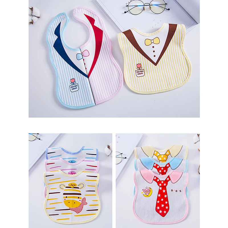 

Baby Bibs 3 Layer thickened Infant Bib Newborn Burp Cloths Baby Cartoon Feeding Bib Bandana Scarf Baby Stuff