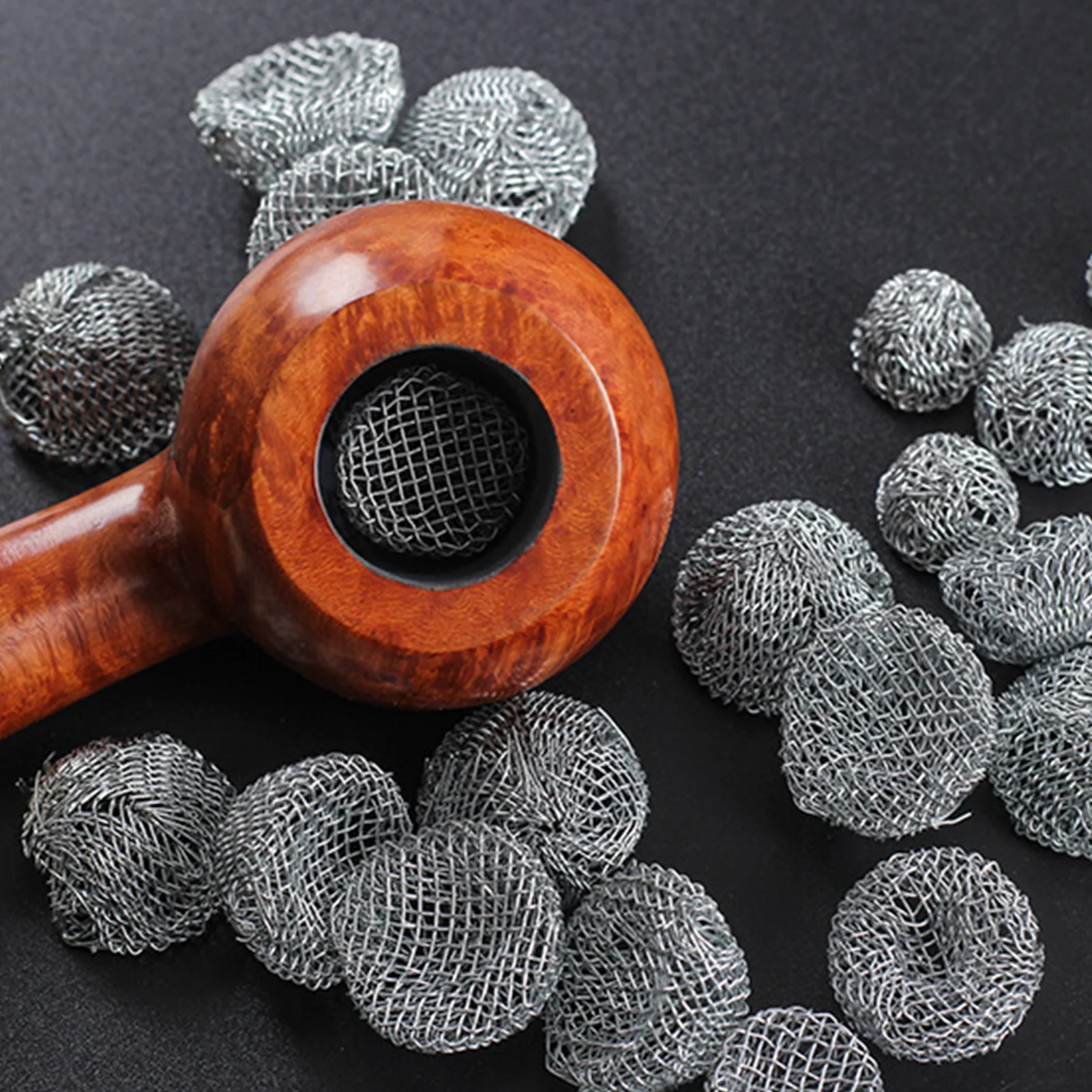 

100pcs Smoking Pipe Metal Filter 13-20mm Silver Metal Pipe Screens Filters Stainless Steel Mesh Filter Balls Accessories Cleaner