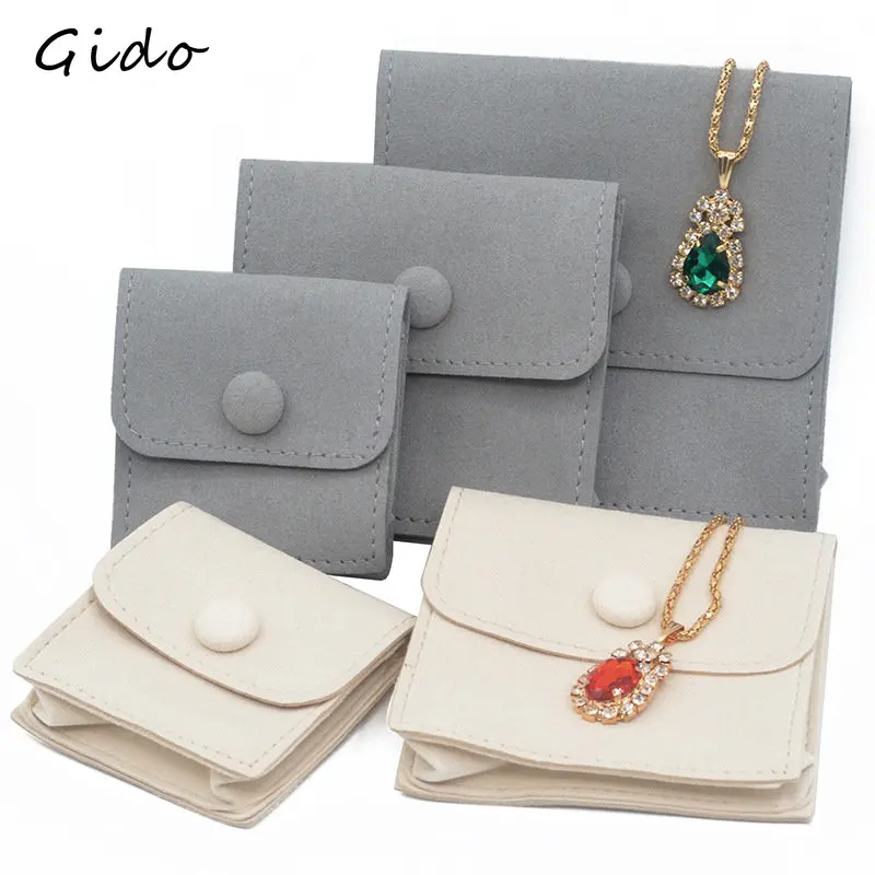 

Microfiber Jewelry Bag Ring Necklace Storage Bag Portable Bag Earrings Jewelry Bag Artesian Beads Interlayer Button Bag