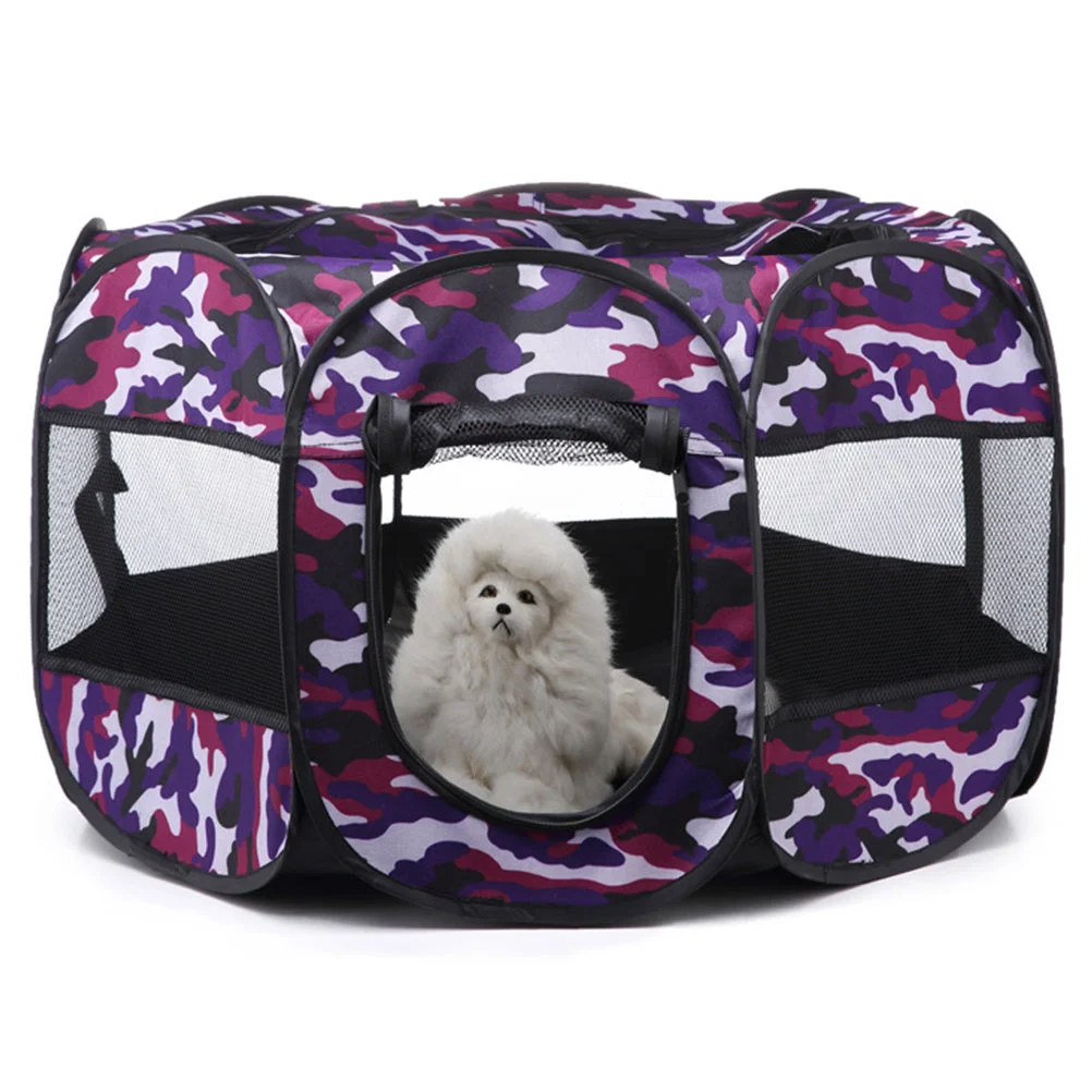 

Playpen Portable Foldable Mesh Open- Air Exercise Kennel Octagonal Tent House for Outdoor Home Camping ( )