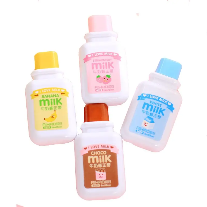 

1PC Novelty Milk Bottle Kawaii White Out Corrector Practical Correction Tape Diary Stationery School Supply