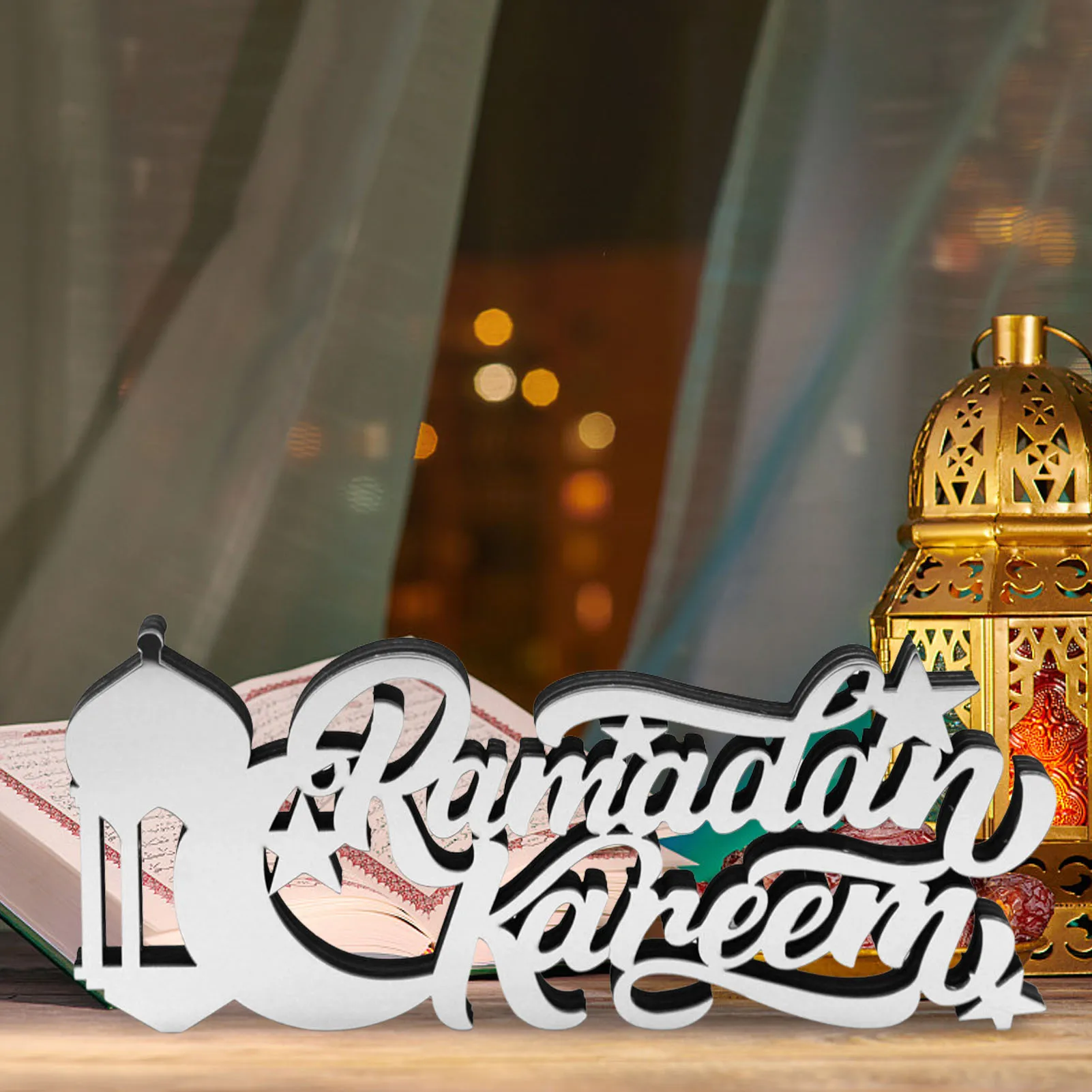 

Eid Mubarak Ornament Acrylic Eid Mubarak Ornament Tabletop Decor Muslims Islamic Event Party Supplies Eid Al Adha Gift