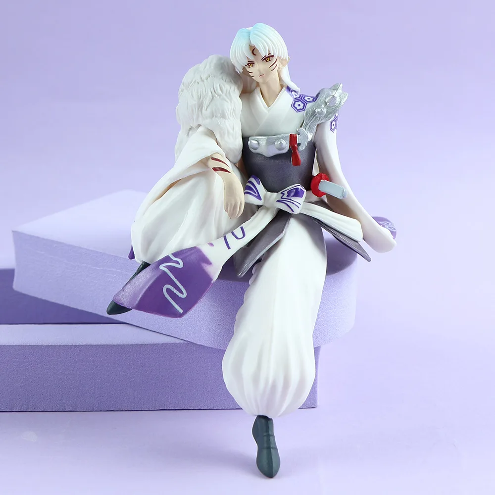 13CM InuYasha Anime Action Figure Sesshoumaru Figurine Collection GK PVC Model Statue Doll Toy Car Decoration Ornament Kids Gift