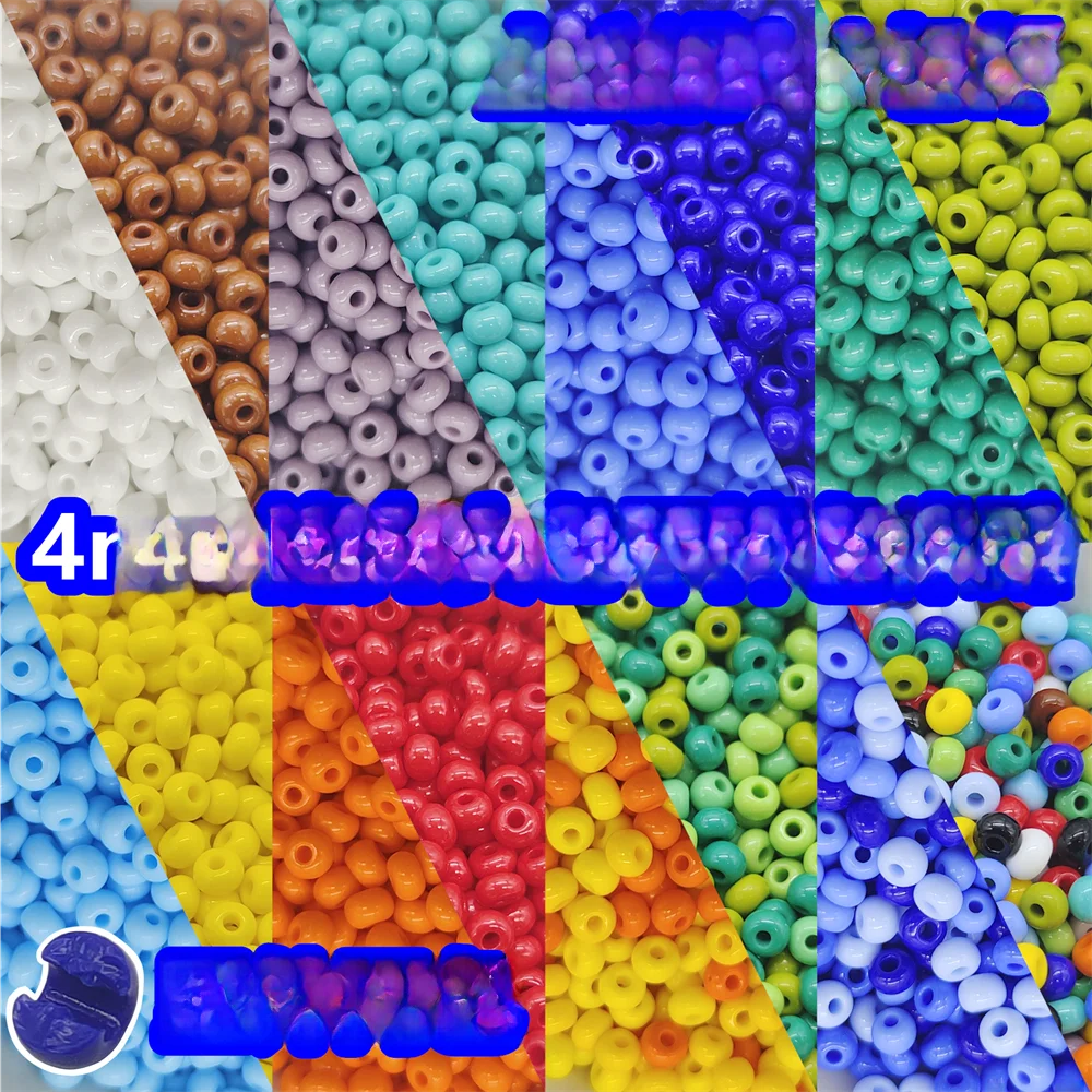 Czech Original No Fading Glass Rice Beads 4mm Oil Painting Solid Color Porcelain DIY Handmade Beaded Bracelet Accessori...