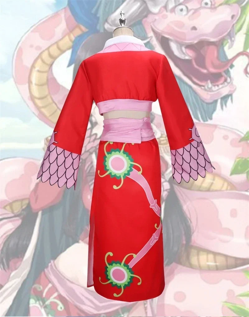 Боа Хэнкок костюм сексуальная империя красное кимоно платье аниме одежда