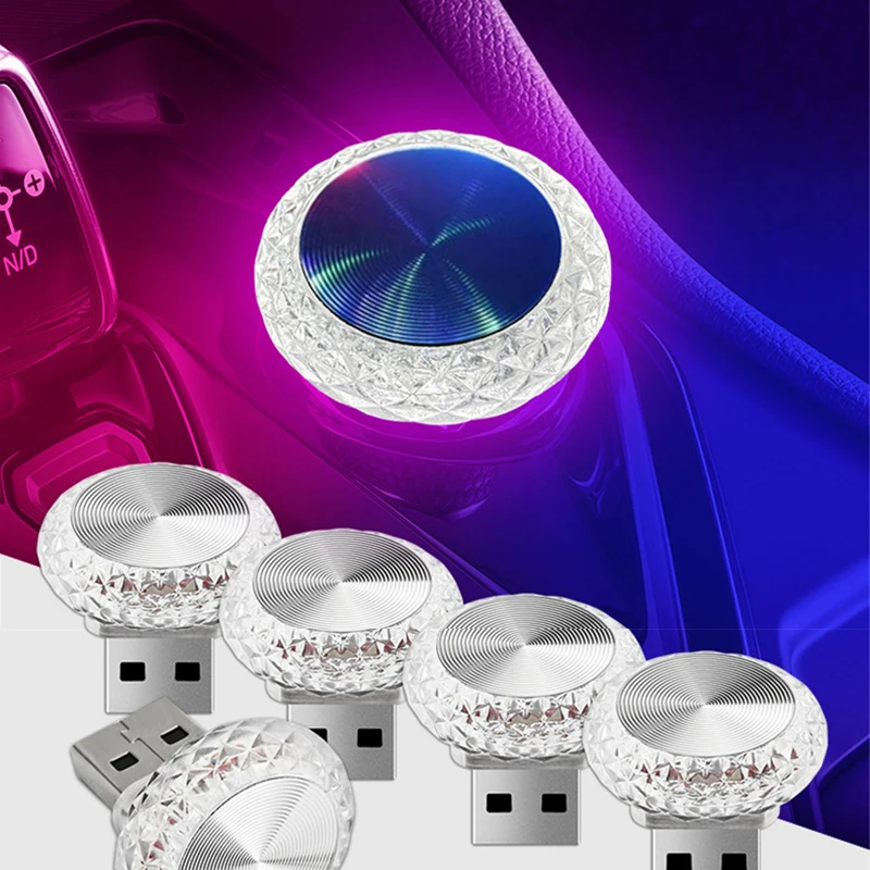 Мини-Usb-разъем светодиодная автомобильная лампа окружающей среды портативная