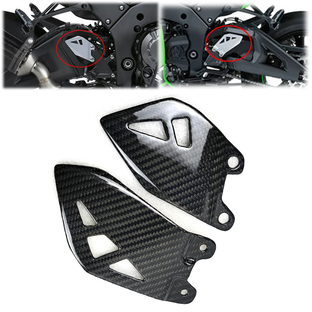 

For Kawasaki ZX-10R ZX10R 3K Carbon Fiber Heel Guards Motorcycle Accessories 2011 - 2016 2017 2018 2019 2020 2021 +