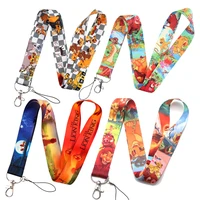 lion king neck keychain necklace webbings ribbons anime cartoon neck strap lanyard id badge holder keychain lanyards gift