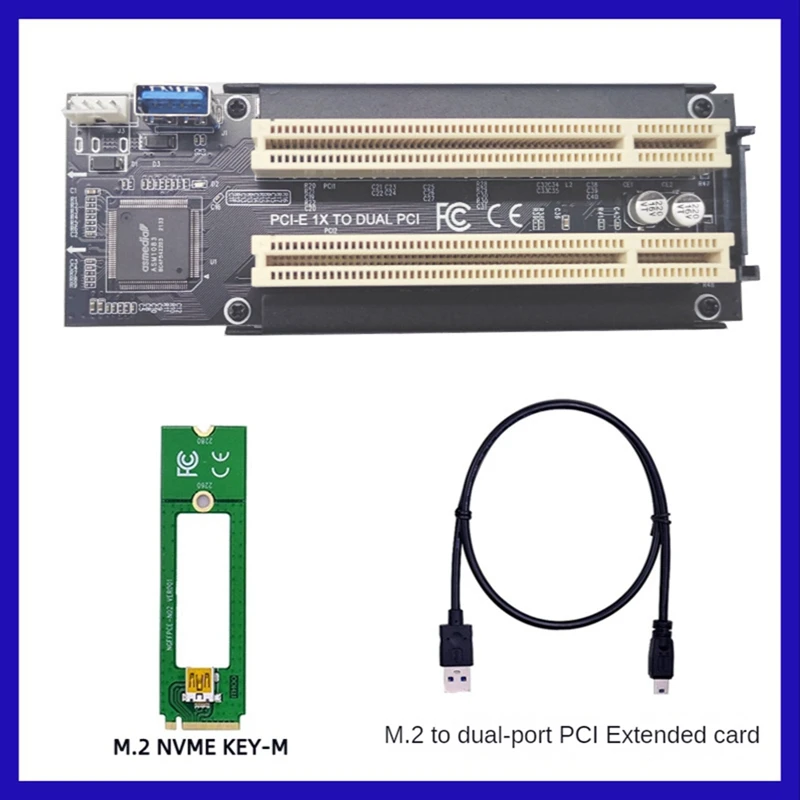 

Плата адаптера M.2-Dual Pci-Express X1 на M.2 Nvme Key-M, черный и зеленый адаптер для настольного ПК Asm1083, чип