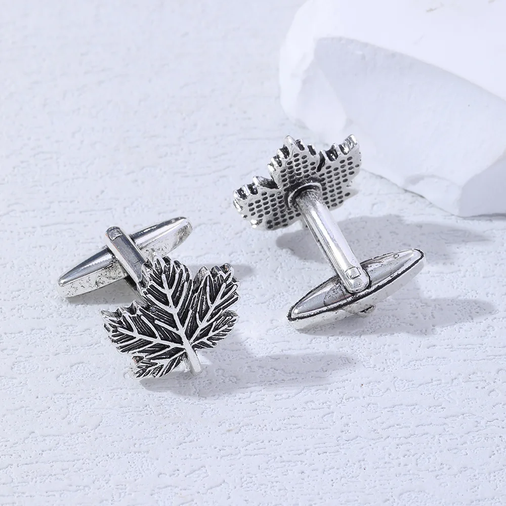 Fashion Vintage Leaf Flower Sunflower Cufflinks Men's Business Fashion Shirt Sleeve Studs Suit Accessories Gifts Wholesale