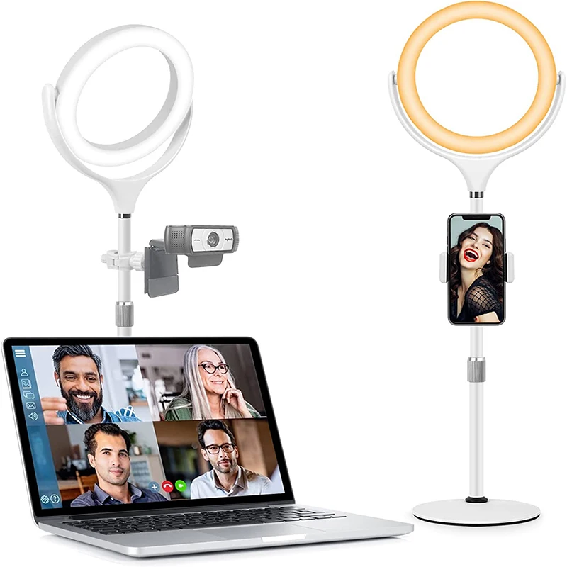 

12” Selfie Ring Light with 63” Adjustable Tripod Stand and Phone Holder, LED Dimmable Ringlight with Remote, for Live Stream/Pho