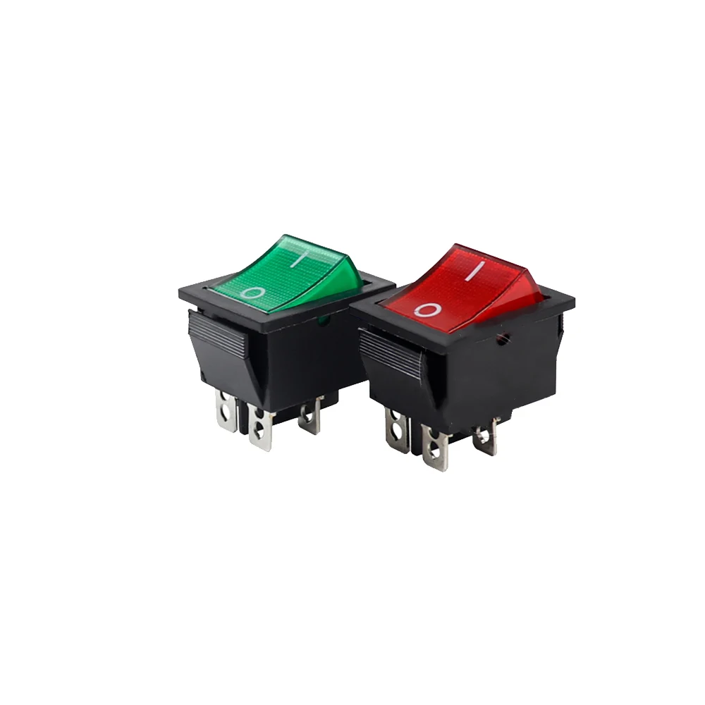 2 шт. клавишный переключатель переменного тока 10 а/125 В 6 А/250 В DPST 4 контакта 2 Позиции ВКЛ./ВЫКЛ. Красная светодиодная подсветка лодка KCD4 переключатель