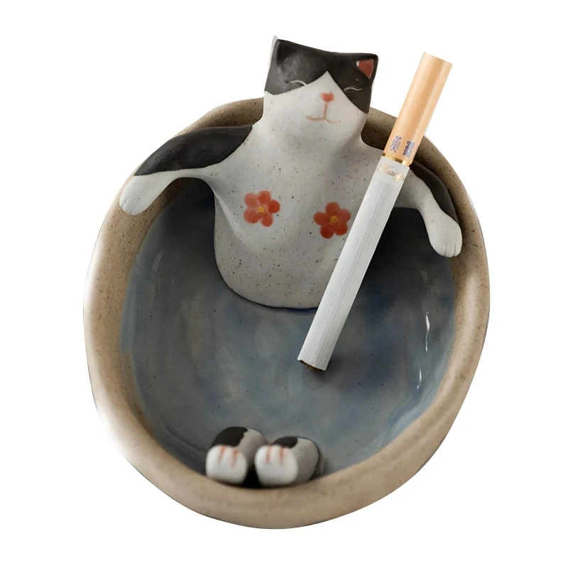 

Creative Hand-Made Lovely Dish Personalized Cute Ceramic Seasoning Plate Dessert Plate Cat Ashtray