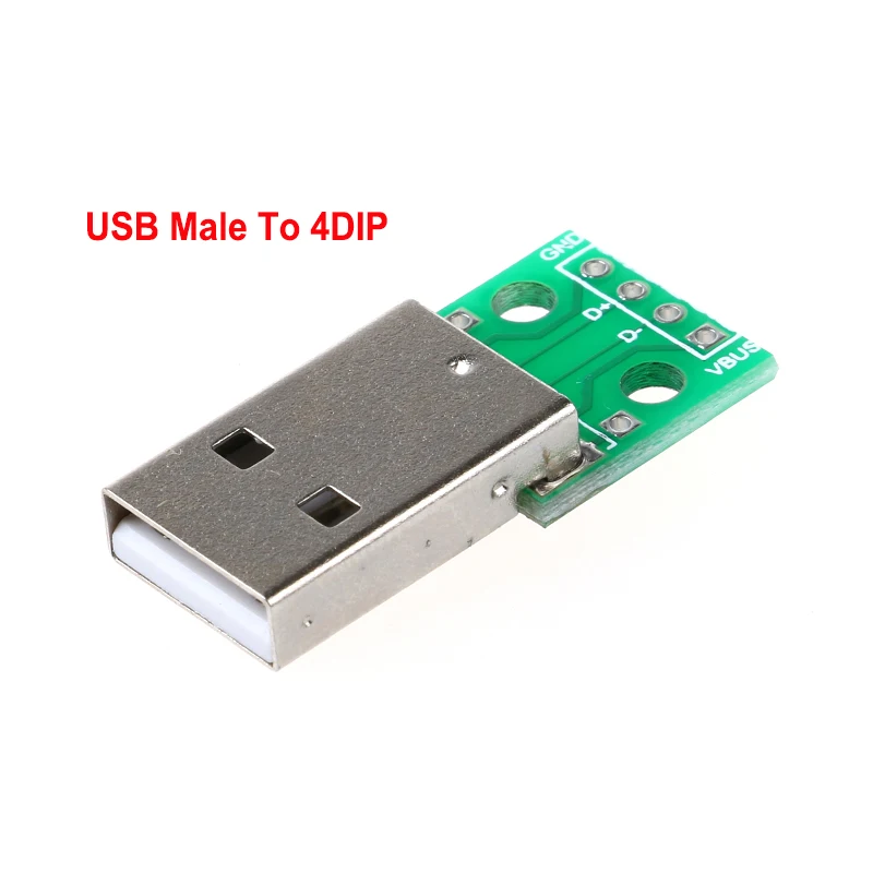 

5 шт. Штекерный USB-адаптер 4DIP-In-line, плата адаптера Dip 2,54 мм In-line 4P