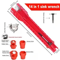 2022 new 14 in 1 sink faucet repair wrench flume magic wrench multifunctional english key plumbing wrench repair tools