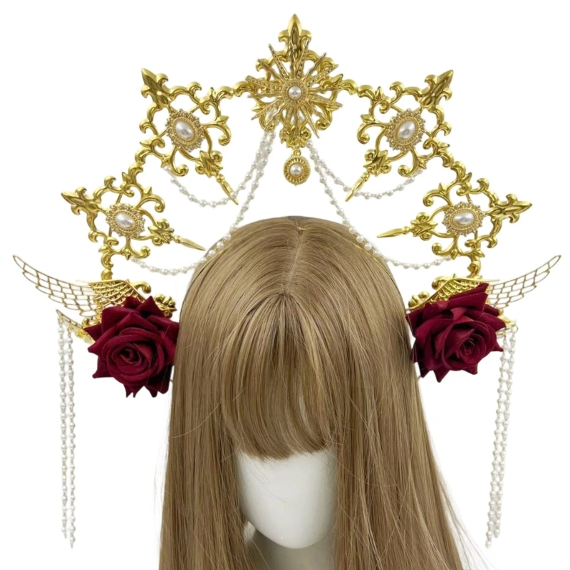 Y3NE Angel Halos Crowns Marys Goddesses повязка на голову золотые диадемы Короны Лолита Косплей Хэллоуин Костюм Головной убор (art.: 3920d2d540bda) - 3920d2d540bda