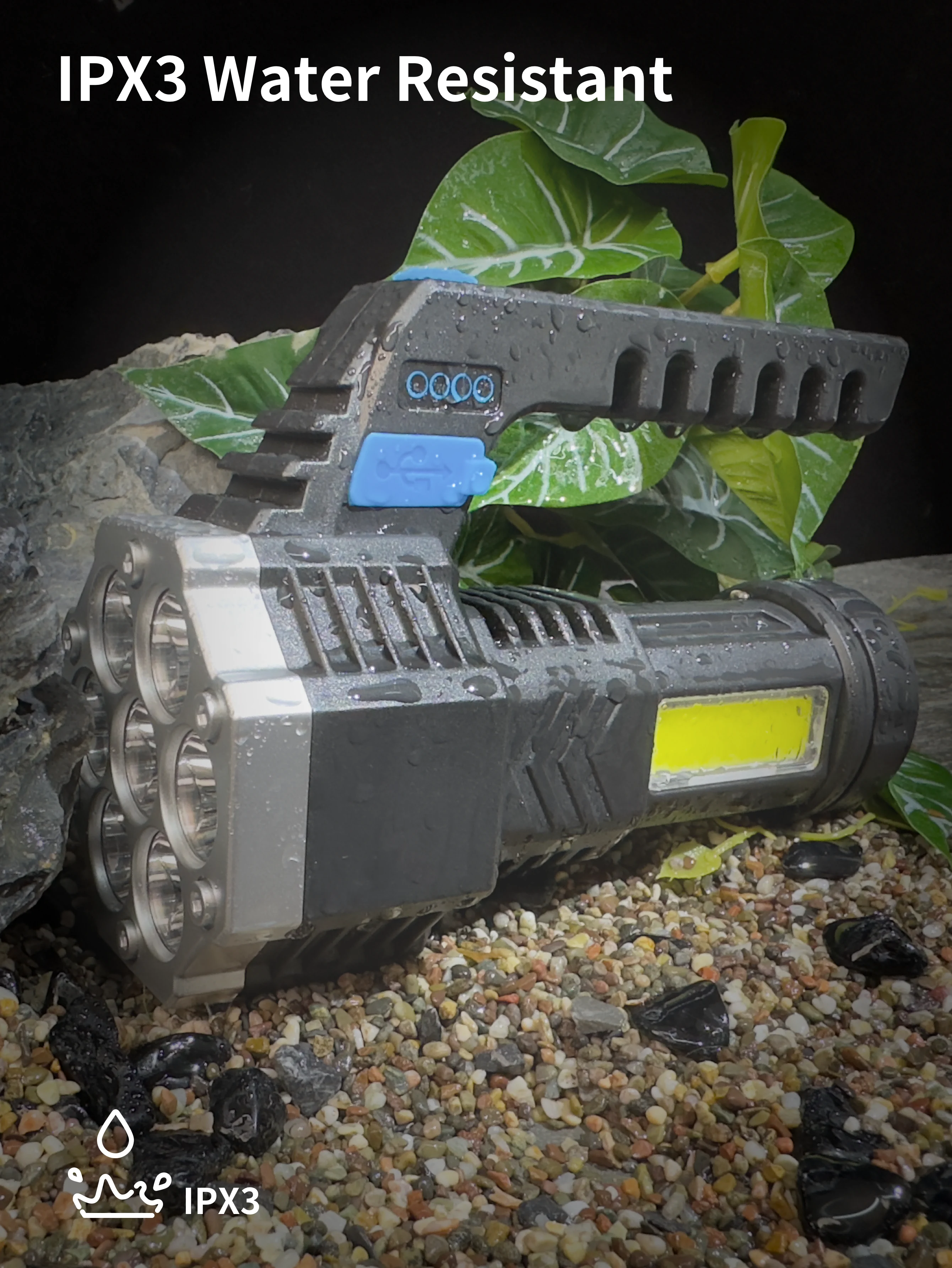 Фонарик WARSUN DC828 — портативный прожектор с двойным источником света